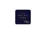 Wedding Rings Coaster (Navy) - Bar - Mats.co.uk