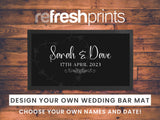 Wedding Silhouette Floral Heart Regular Bar Runner - Bar - Mats.co.uk