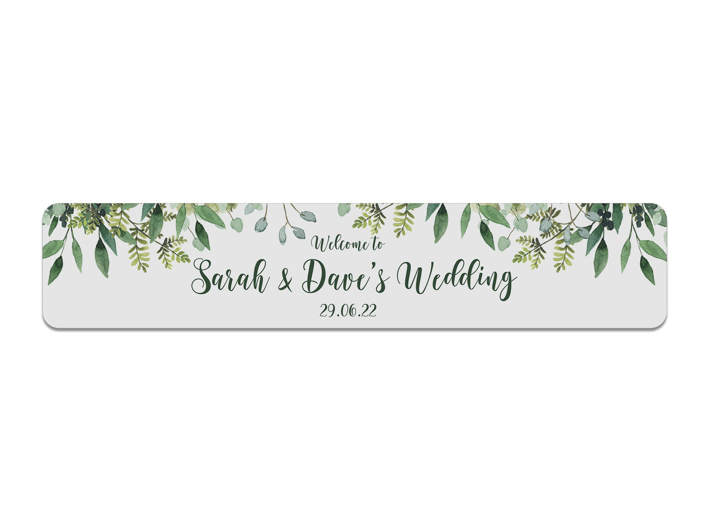 Wedding White Leaves Slim Bar Runner - Bar - Mats.co.uk