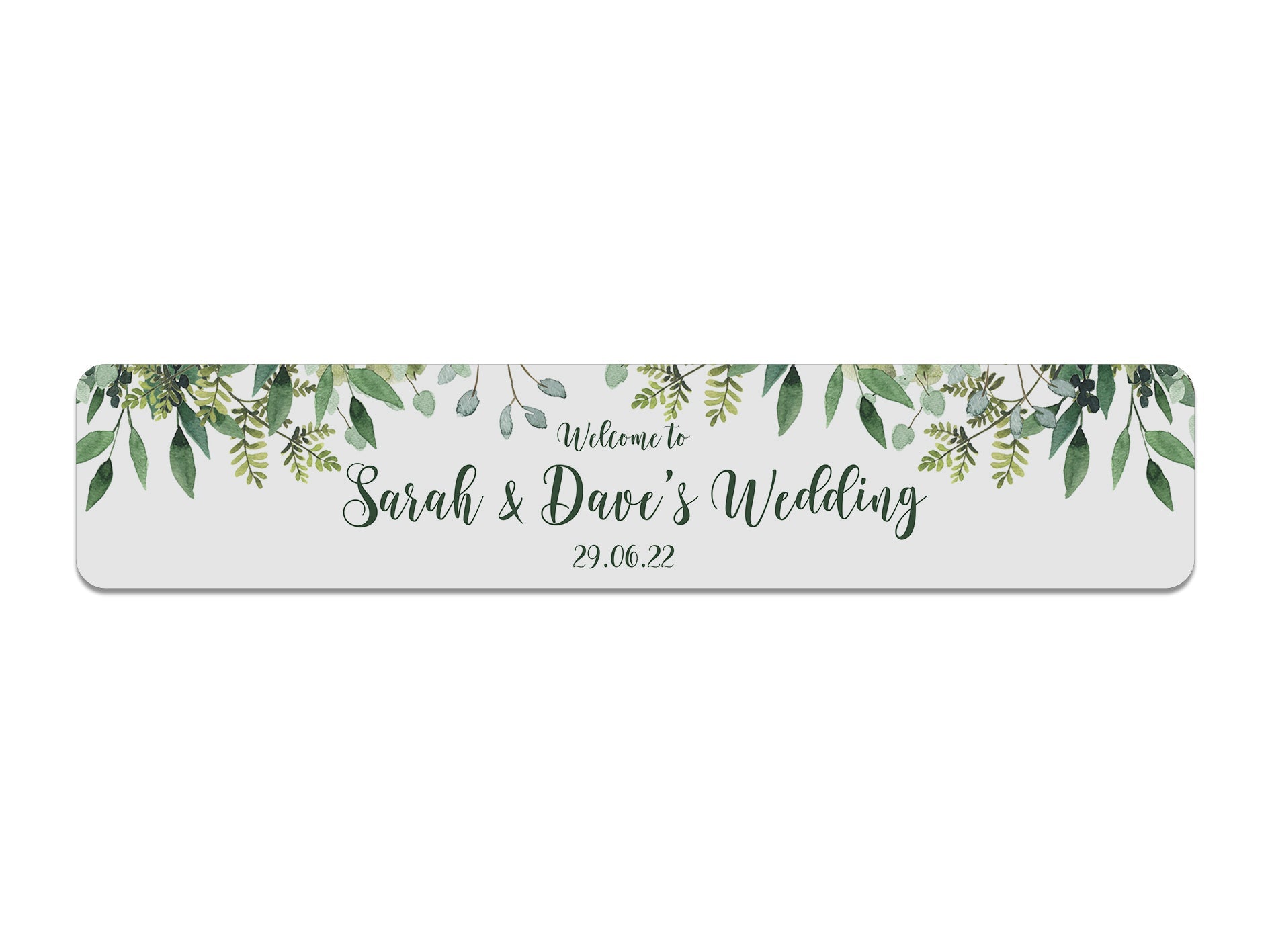 Wedding White Leaves Slim Bar Runner - Bar - Mats.co.uk