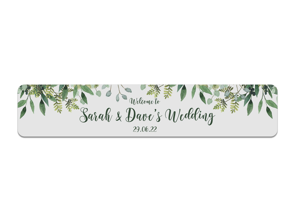 Wedding White Leaves Slim Bar Runner - Bar - Mats.co.uk