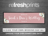 Wedding White Roses Large Bar Runner (Pink) - Bar - Mats.co.uk