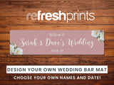 Wedding White Roses Premium Bar Runner (Pink) - Bar - Mats.co.uk