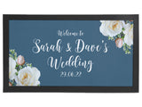 Wedding White Roses Regular Bar Runner (Blue) - Bar - Mats.co.uk