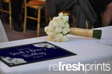 Wedding White Roses Regular Bar Runner (Navy) - Bar - Mats.co.uk