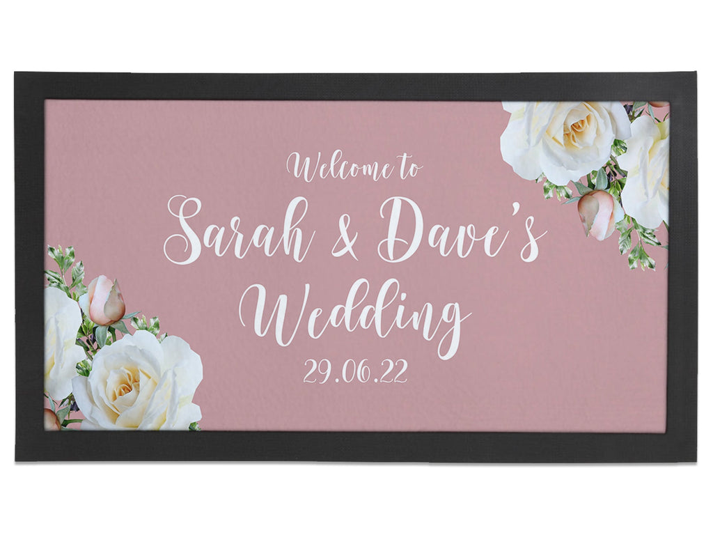 Wedding White Roses Regular Bar Runner(Pink) - Bar - Mats.co.uk