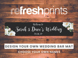 Wedding White Roses Slim Bar Runner - Bar - Mats.co.uk