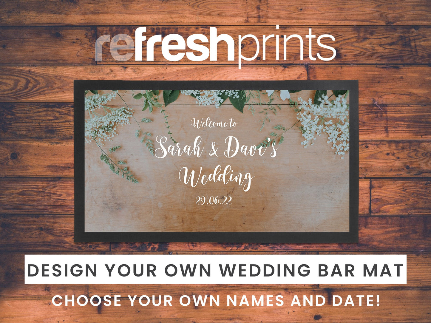 Wedding Wood Regular Bar Runner - Bar - Mats.co.uk