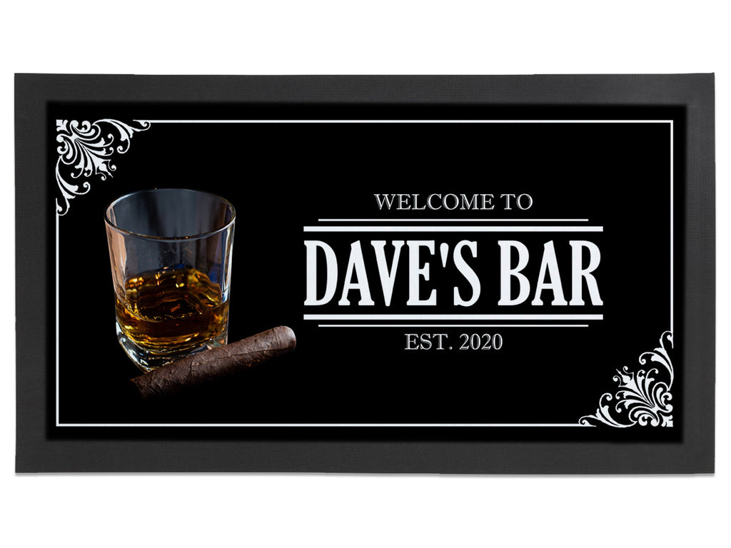 Whiskey & Cigar Regular Bar Runner - Bar - Mats.co.uk