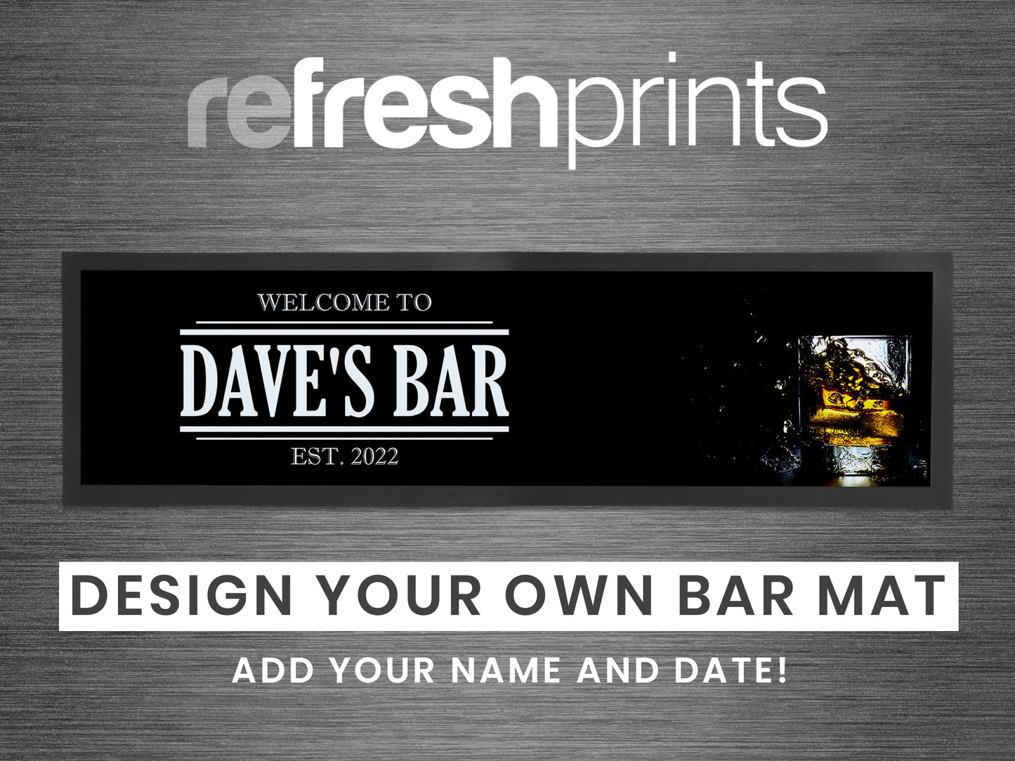 Whiskey Glass Large Bar Runner - Bar - Mats.co.uk
