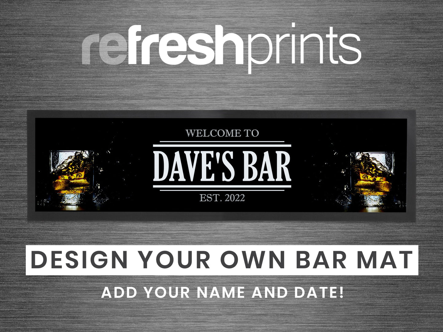 Whiskey Glass Large Bar Runner - Bar - Mats.co.uk