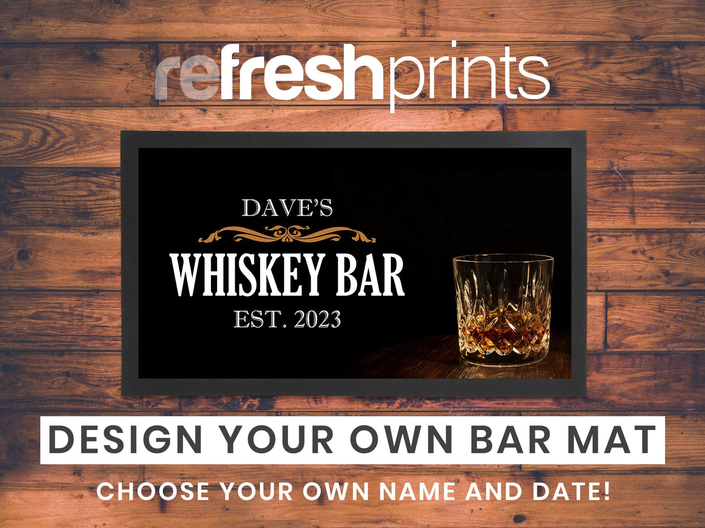 Whiskey Glass Regular Bar Runner - Bar - Mats.co.uk