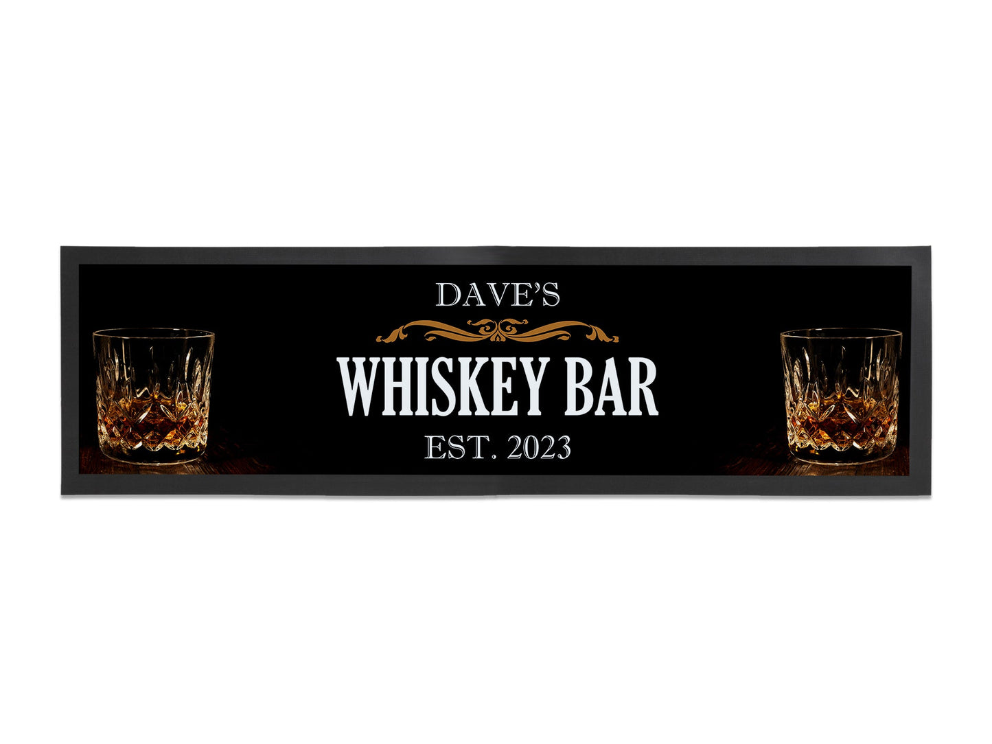 Whiskey Glasses Large Bar Runner - Bar - Mats.co.uk