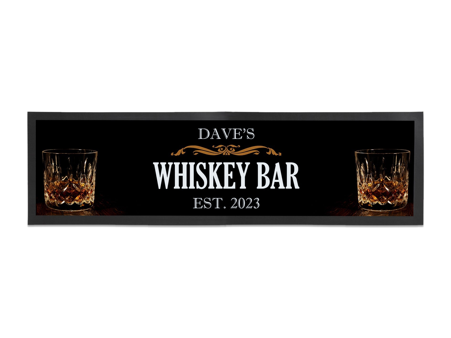 Whiskey Glasses Large Bar Runner - Bar - Mats.co.uk
