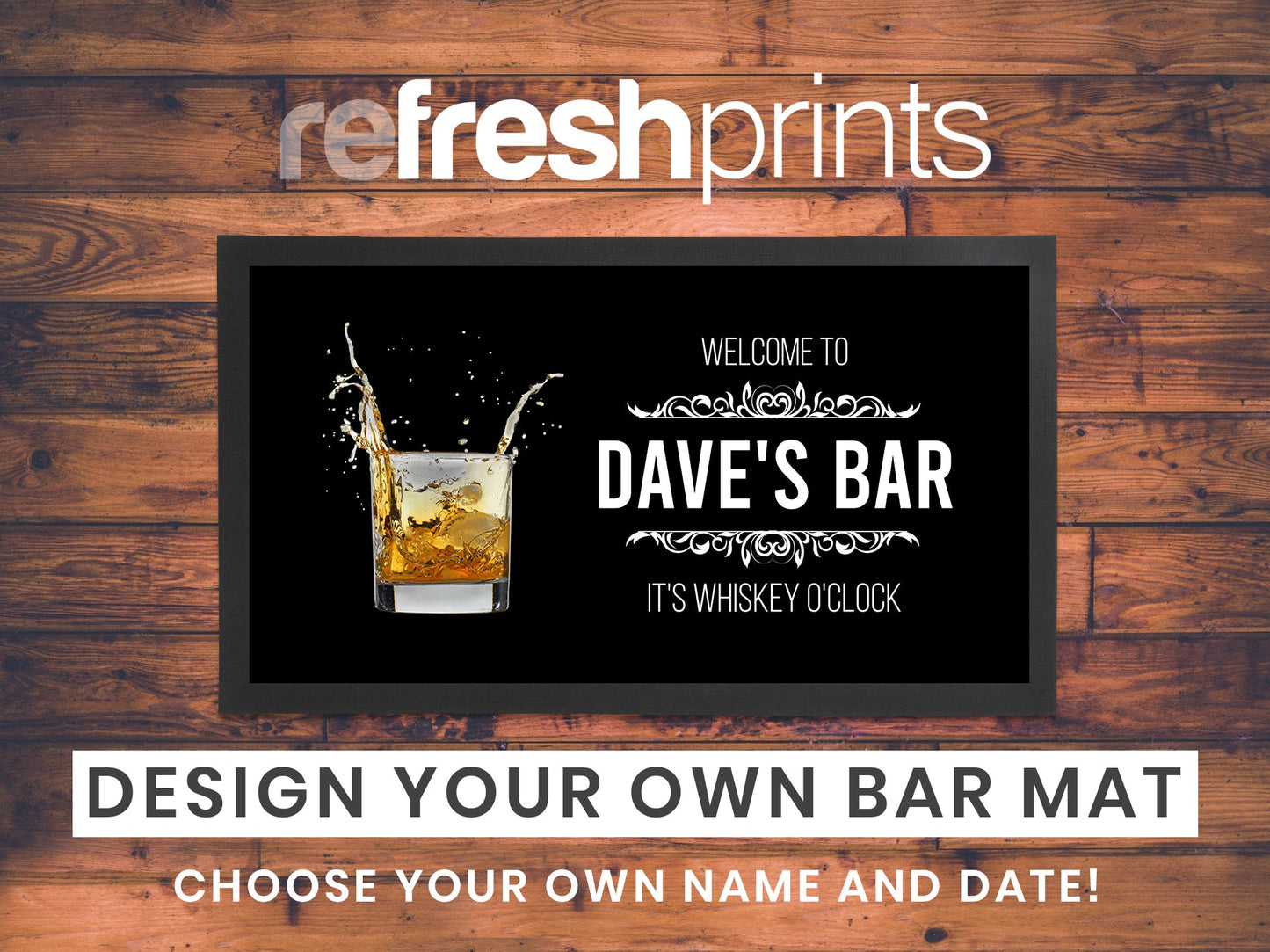 Whiskey O'Clock Regular Bar Runner - Bar - Mats.co.uk