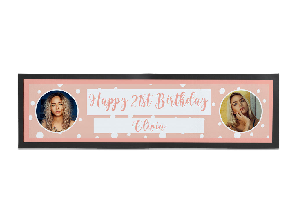 Birthday Photo Large Bar Runner (Pink) (Default Title) created by Bar-Mats.co.uk