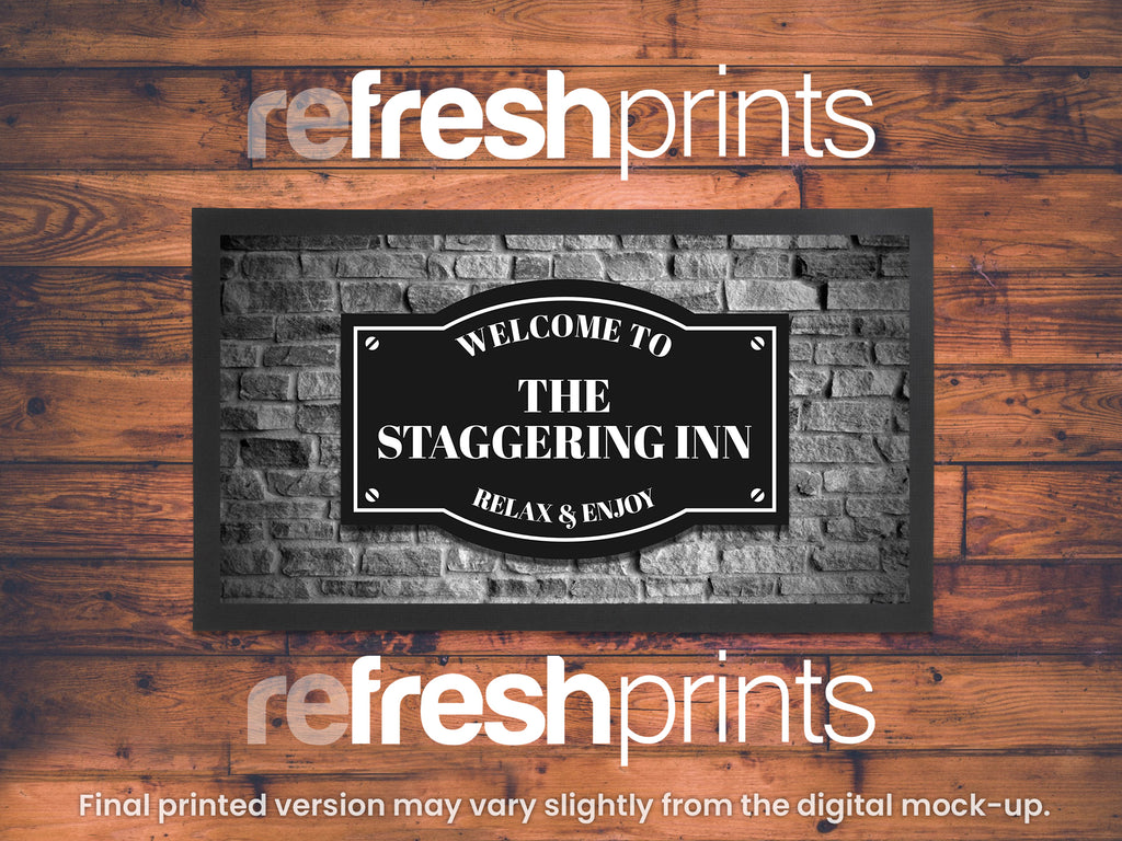 Brick Wall Regular Bar Runner (Non-Personalised) (The Staggering Inn) created by Bar-Mats.co.uk