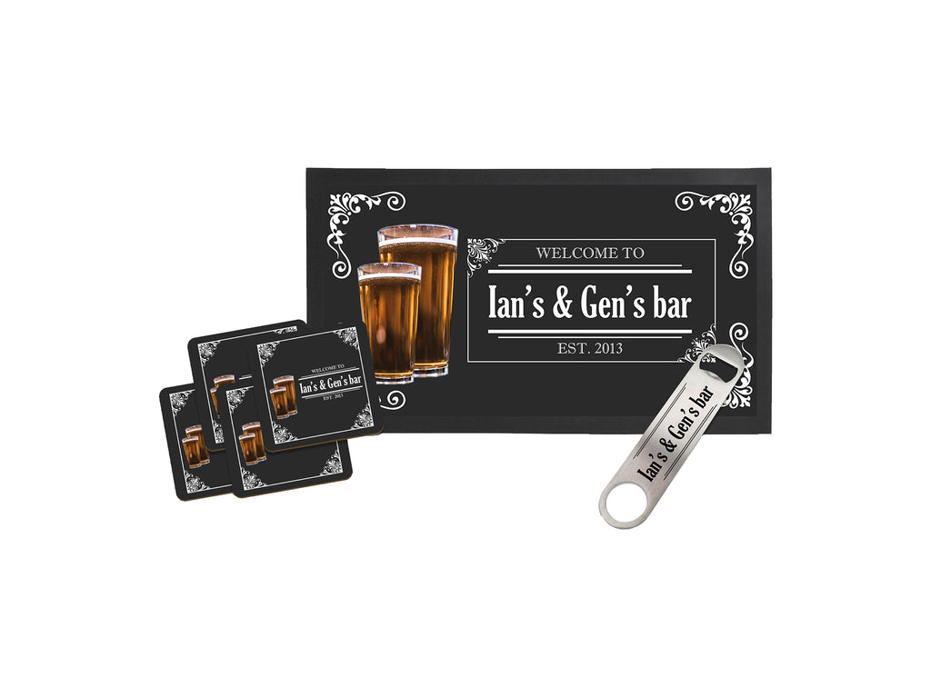 Beer Glass Home Bar Starter Gift Set () created by Bar-Mats.co.uk