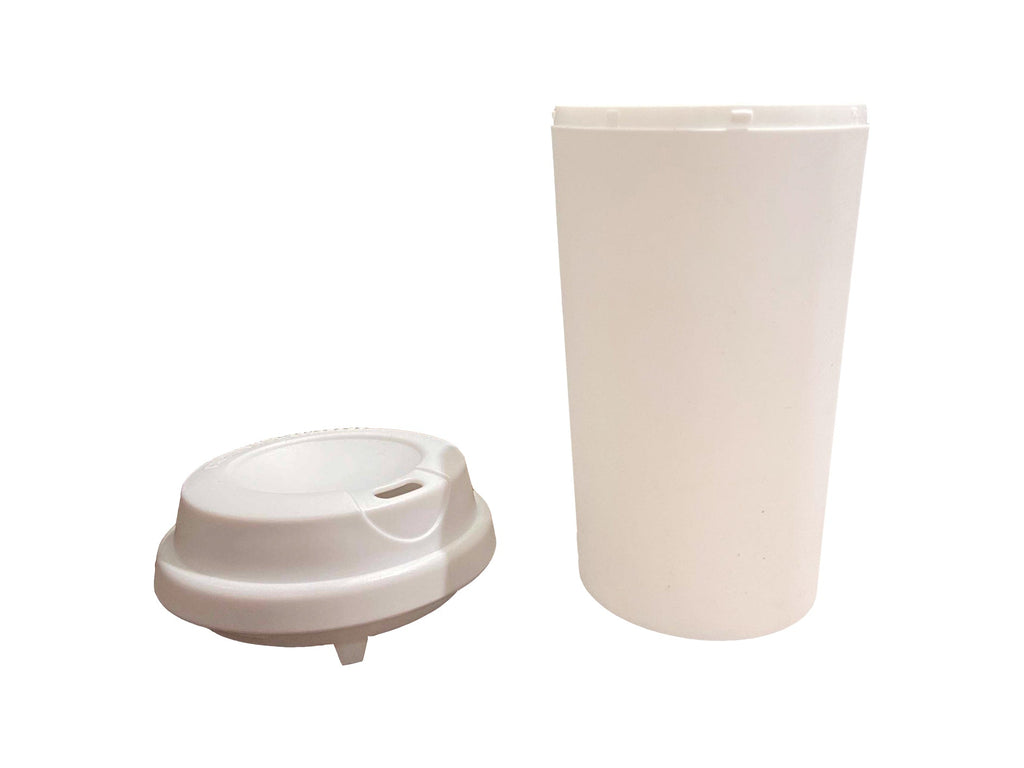 Personalised Reusable Travel Mug (White Lid) created by Bar-Mats.co.uk