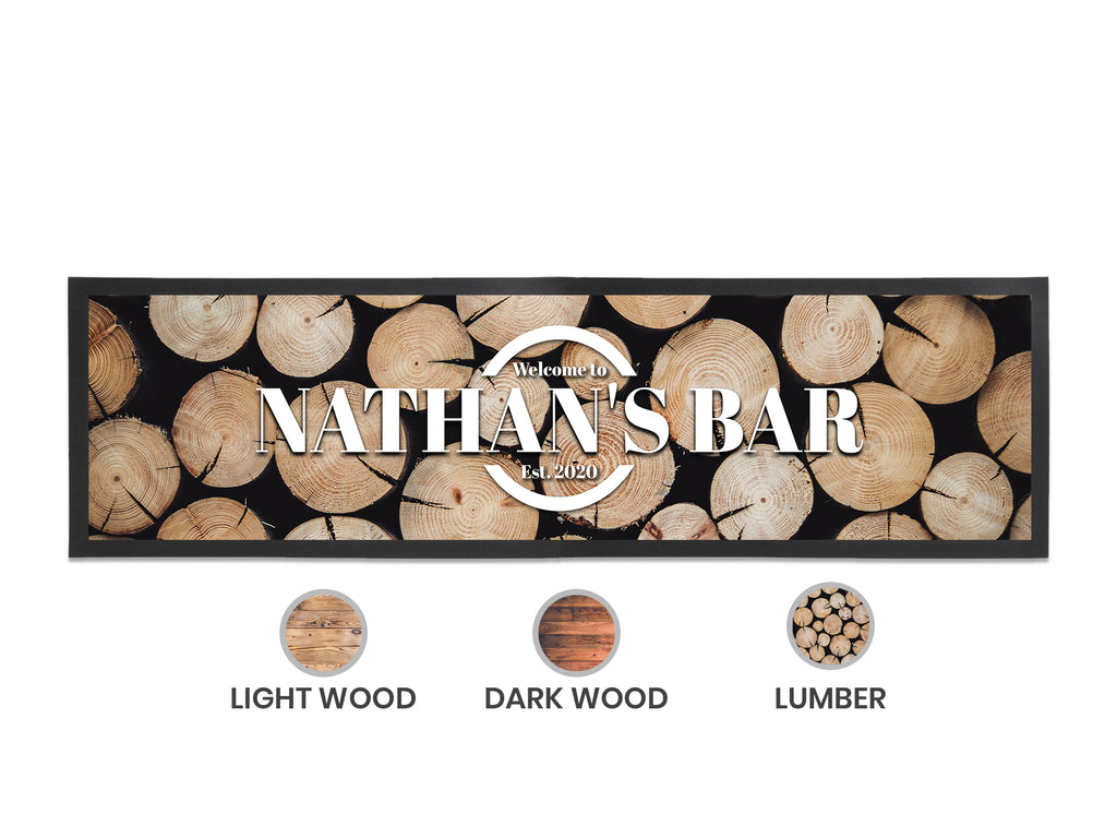 Textured Wood Large Bar Runner () created by Bar-Mats.co.uk